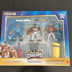 WWE Knuckle Crunchers Action Figures - cena the rock Cody